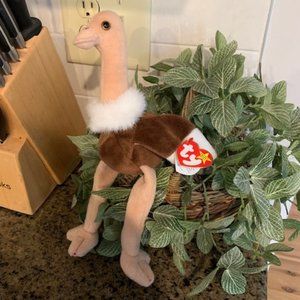 TY Beanie Baby Stretch - The Ostrich w/ rare tag error
